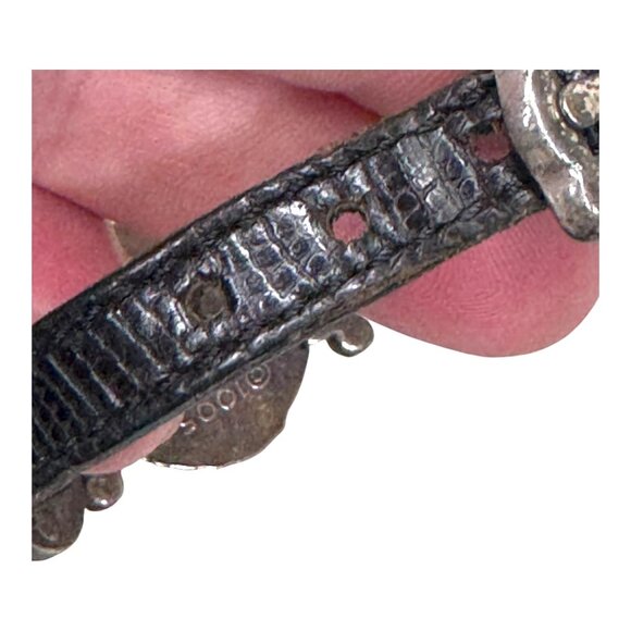 Brighton Vintage Coin Belt Strap Bracelet Gold Roman Black Signed 1995 Museum - Picture 6 of 9